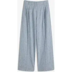 bonprix Bundfaltenhose aus leichtem Leinen-Mixblau 54Damen