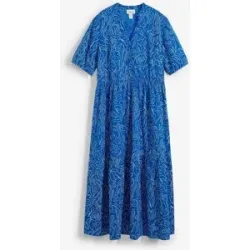 bonprix Midikleid körperumspielende Form, mit Henleykragen, Halbarm-Design