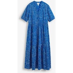 bonprix Midikleid körperumspielende Form, mit Henleykragen, Halbarm-Design