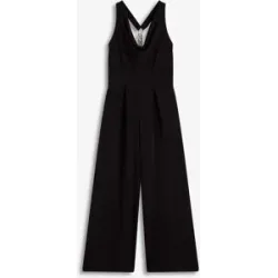 bonprix Jumpsuit mit Wasserfallausschnittschwarz 44Damen