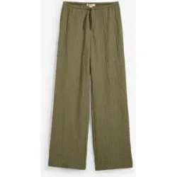 bonprix Weite Schlupfhose aus strukturiertem Crêpegrün 40Damen