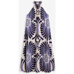 bonprix Weites Maxikleid aus fließender Viskoseblau 32Damen