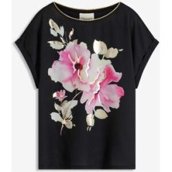 bonprix T-Shirt lockere Passform, mit Satin-Einsatz, ärmellos
