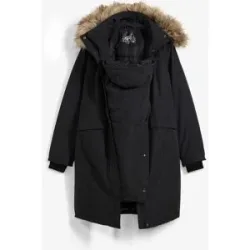 bonprix 3-in-1 wind-und wasserdichter Umstandsmantel mit Trageeinsatzschwarz 44Damen