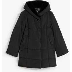 bonprix Steppjacke mit Fellimitatbesatzschwarz 46Damen
