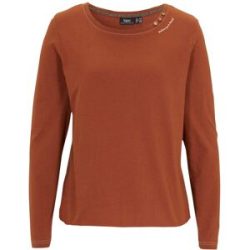 bonprix Langarmshirt mit Zierknöpfenbraun 44Damen