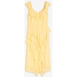 bonprix Chiffonkleid mit Trägern und Volantsgelb 42Damen