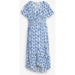 bonprix Stillkleid wadenbedeckende Länge, tiefer V-Ausschnitt im Wickelschnitt
