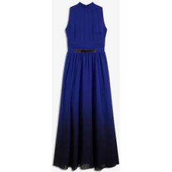 bonprix Chiffonkleid mit Kragen und Accessoireblau 44Damen