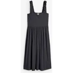 bonprix Shirtkleid aus Baumwoll-Viskose-Mixschwarz 44Damen
