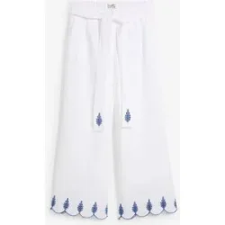 bonprix Leinen-Culotte mit Gürtel (2 tlg. Set)weiß 46Damen