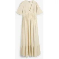 bonprix Maxi-Stufenkleid aus fließender Viskosebeige 44Damen
