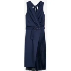 bonprix Midikleid in Wickel-Optik mit Plissee-Einsatzblau 44Damen