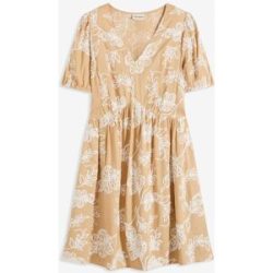 bonprix Tunika-Kleid mit Stickerei aus fließender Viskosebeige 36Damen