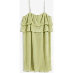 bonprix Minikleid mit Plissee und Strass-Trägerngrün 40Damen