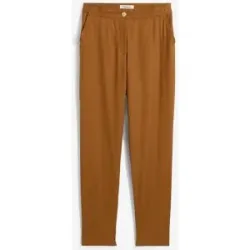 bonprix Verkürzte High-Waist-Hose aus Leinen-Viskose-Mixbraun 52Damen