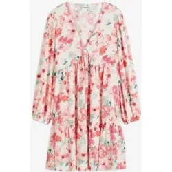 bonprix Tunika-Kleid aus leichtem Crêpebeige 36Damen