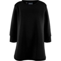 bonprix Sweatshirt, langer Schnitt, mit U-Bootausschnitt, mit Ballonärmeln