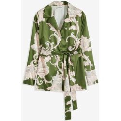 bonprix Bluse aus fließendem Satingrün 36Damen