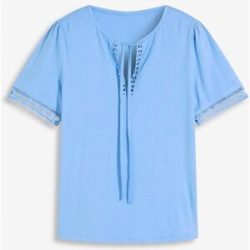 bonprix Shirt-Tunika mit Spitzenbandblau 48Damen