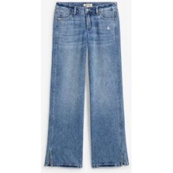 bonprix Wide-Leg-Jeans Mid Waist, Low Stretchblau 36Damen