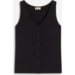bonprix Top mit Knopfleisteschwarz 44Damen