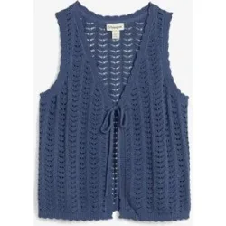 bonprix Strick-Weste mit Lochmusterblau 44Damen