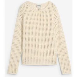bonprix Ajour-Pullover aus Baumwoll-Mixbeige 52Damen