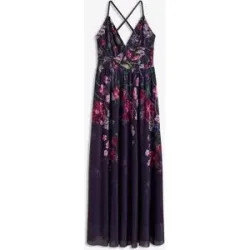 bonprix Maxikleid mit feinem Tüll, Slim Fit Passform