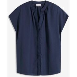 bonprix Kurzarmbluse Oversize Passform, mit V-Ausschnitt, mit Umlegekragen