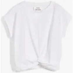 bonprix Kurzes T-Shirt aus reiner Bio-Baumwolleweiß 32Damen