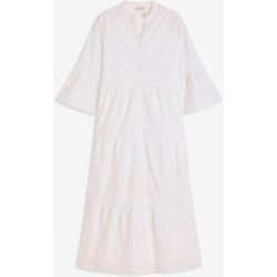 bonprix Midikleid aus reiner Baumwolle mit Lochstickereiweiß 40Damen