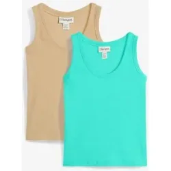 bonprix Ripp-Top mit Bio-Baumwolle (2er Pack)beige 44Damen