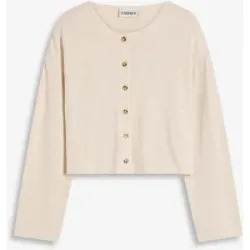 bonprix Gerippte Feinstrickjackebeige 36Damen