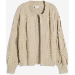 bonprix Strickjacke mit Zopfmusterbeige 40Damen