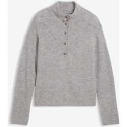 bonprix Oversize-Wollpullover mit Alpakagrau 44Damen