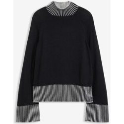bonprix Stehkragenpullover aus weichem Kaschmir-Mixschwarz 36Damen