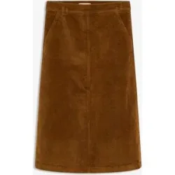 bonprix Midirock aus Cord (stretch)braun 50Damen