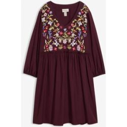 bonprix Tunika-Kleid aus fließender Viskose mit Puffprintrot 42Damen
