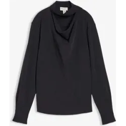 bonprix Leicht glänzendes Blusenshirtschwarz 38Damen