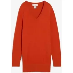 bonprix Basic Longpullover mit V-Ausschnittorange 36Damen
