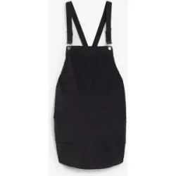 bonprix Umstands-Latzkleid aus Baumwoll-Cord mit Stretchgrau 44Damen