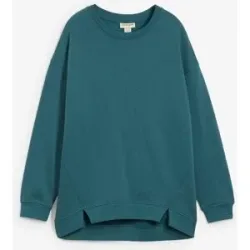 bonprix Oversize-Sweatshirt aus Baumwoll-Mixpetrol 44Damen