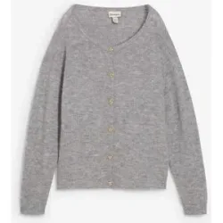 bonprix Strickjacke aus wärmendem Alpaka-Mixgrau 36Damen