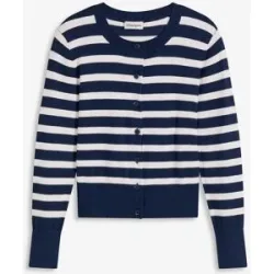 bonprix Feinstrick-Cardigan mit Streifenblau 56Damen