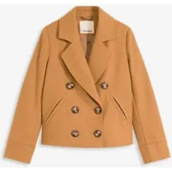 bonprix Kurze Jacke in Wolloptikbraun 52Damen