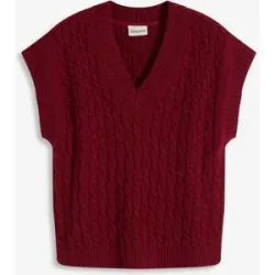bonprix Pullunder mit Zopfmusterrot 52Damen