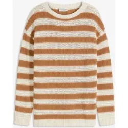 bonprix Oversize-Pullover aus reiner Baumwollebraun 36Damen