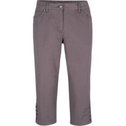 bonprix Baumwoll-Capri-Hose mit Bequembund und Knöpfengrau 38Damen