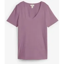 bonprix T-Shirt mit reiner Bio-Baumwollelila 40Damen